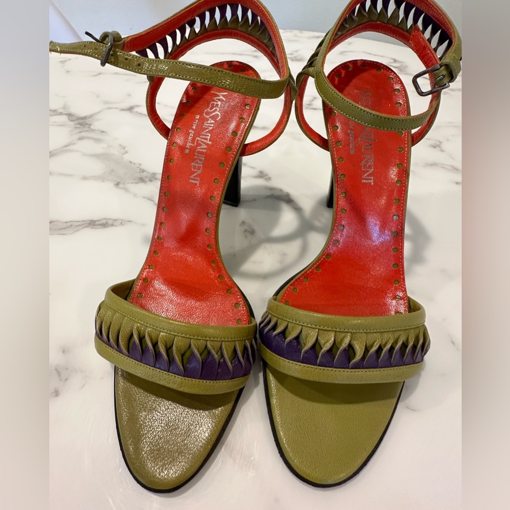 Yves Saint Laurent YSL authentic strappy heels.